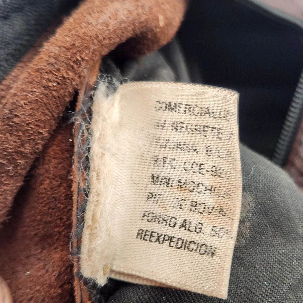 Vintage Brown Leather Sling Backpack Purse Made‎ in Mexico Teardrop Bag